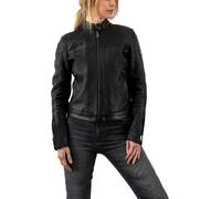 Rokker Ginger, veste en cuir pour femmes M Noir Noir