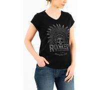 Rokker Indian Bonnet T-shirt dames, noir, taille XS pour femmes