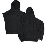 Rokker Logo, Sweat à capuche zippé unisexe M Noir Noir