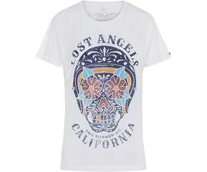 Rokker Lost Angeles T-shirt pour dames, blanc, taille M pour femmes
