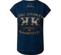 Rokker Savage Roses, t-shirt femmes XS Bleu Foncé/Gris Bleu Foncé/Gris