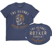 Rokker Skull B, t-shirt jeune XL Bleu/Gris/Orange Bleu/Gris/Orange