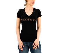 Rokker Vintage, t-shirt femmes XS Noir/Marron Noir/Marron