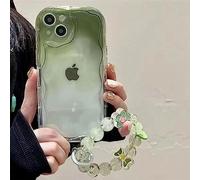 Rokmym Compatible avec Coque iPhone 11 Pro Max avec Fleurs Glitter Perle Bracelet Chain Strap Coque avec Support Protection Wave Edge TPU Design Pearl Femme Fille Etui pour iPhone 11 Pro Max