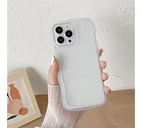 Rokmym Compatible avec Coque iPhone 12 Crystal Transparent Coque Grande Bordure ondulée en Silicone TPU Souple Ultra Fin Cover Protection Bumper Anti-Choc Housse Étui pour iPhone 12