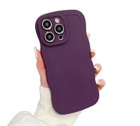 Rokmym Compatible avec Coque Mat Coque iPhone 13 Pro Coque Bord Ondulé Couleur Unie en Silicone TPU Souple Ultra Fin Cover Protection Anti-Choc Housse Étui pour iPhone 13 Pro,Violet foncé