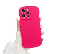 Rokmym Compatible avec Coque Mat Coque iPhone 16 Pro Max Coque Bord Ondulé Couleur Unie en Silicone TPU Souple Ultra Fin Cover Protection Anti-Choc Housse Étui pour iPhone 16 Pro Max,Rose Rouge