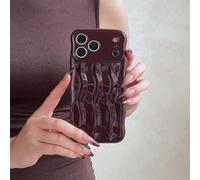 Rokmym Compatible avec Coque pour iPhone 17 Air Eau Ondulation Motif Mignon Design Cadre Ondulé Bouclé Souple TPU Bumper Cover Anti-Choc Housse Étui pour iPhone 17 Air,Bordeaux