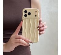 Rokmym Compatible avec Coque pour iPhone 17 Eau Ondulation Motif Mignon Design Cadre Ondulé Bouclé Souple TPU Bumper Cover Anti-Choc Housse Étui pour iPhone 17,Jaune