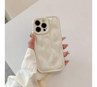 Rokmym Compatible avec iPhone 14 Pro Coque, Mignon Vague Bulles et Bordure ondulée élégante Femmes Filles Esthétique Souple TPU étui Ultra Léger et Mince Antichoc Coque,Blanc