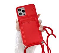 Rokmym Coque pour iPhone 11 avec Cordon de Collier,Coque Protection Caméra Slide Case pour iPhone 11 Silicone TPU Bumper Coque avec Slot Card Holder Housse pour iPhone 11