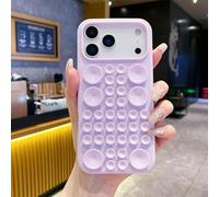Rokmym Coque pour iPhone 14 Plus en Silicone avec Support à Ventouse Housse Ultra Fine Silicone Souple Étui Antichoc Anti-Rayures Étui Design Mignon et Amusant Bumper Case Cover,Violet Clair