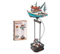 ROKR Gravity Swing Puzzle 3D en Bois Bateau de pêche dès 14 Ans, MCD08 | Maquette Mécanique Oscillante