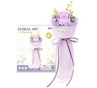 ROKR Kit de Construction Puzzle 3D - Bouquet de Fleurs artificielles, Activité Manuelle Adulte, Accessoire de décoration d'intérieur, Cadeaux de Plantes artificielles Rose Violette, Purple Rose AF021