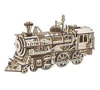 ROKR Maquette Bois Découpe Au Laser 3D Puzzle Locomotive en Bois Modèle D'artisanat avec Mécanique Gear Jouets pour Garçons et