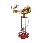 ROKR Maquette en Bois a Construire Santa's Sleigh Ride pour Adultes, Série 3D Puzzle Swing Gravity, Ornement Décoratif Vintage, Jeu Éducatif STEM Cadeau de Noël pour Adultes et Enfants, MCD05