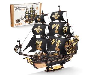 ROKR Maquettes de bateau en bois 3D à construire pour adultes, voilier mécanique à monter soi-même, maquettes de bateaux à construire pour adultes, barque hippocampe MCB02