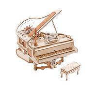 ROKR Piano Puzzle 3D en Bois AMK81 | Cadeau pour passionnés de piano, plaisir de créer à la main, touches en mouvement et mélodie à découvrir pour un anniversaire