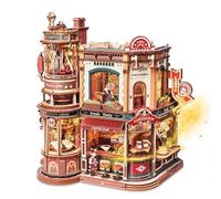ROKR Puzzle 3D Bois Café du Coin,Maquette en Bois a Construire Boîte à Musique,Cadeaux DIY Faits À La Main pour Adultes Dream Coffee Factory,EAB02