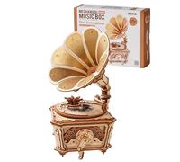 ROKR Puzzle 3D Bois,Diva Gramophone Boîte à Musique Maquette en Bois a Construire,Cadeau DIY pour Adolescents Et Adultes