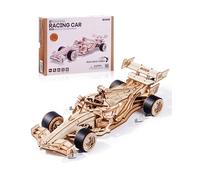 ROKR Puzzle 3D en Bois de Voiture de Course Maquette en Bois a Construire, Modèles d'engrenages Mécaniques Cadeaux DIY pour Adultes Enfants, Racing Car, LK505