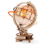 ROKR Puzzle 3D en Bois Globe Lumineux Rotation Automatique Motorisée avec Lumière LED Maquette Mécanique pour Adulte Décoration de Bureau Cadeau Homme Femme ST003D