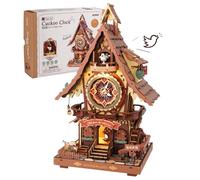 ROKR Puzzle 3D Horloge à Coucou, Maquette en Bois Multicolore, LC901C | Construire Kits de Maquettes, Cadeaux Artisanaux et décoration pour Adultes, Cuckoo Clock Multicolore