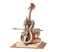 ROKR Puzzle en Bois 3D Modèle Mécanique Construire Maquette pour Adulte Enfants, Boîte à Musique Violoncelle Magique