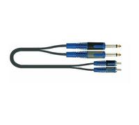 Roksolid Câble audio 2 prises Jack mono 6,3 mm vers 2 prises phono mâles Longueur 2 m