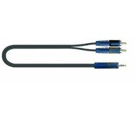 Roksolid Câble audio 2 x mâle phono vers 1 x Jack stéréo 3,5mm , longueur 2 m