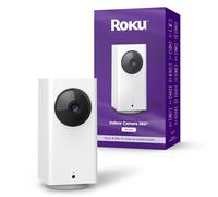 Roku Indoor Camera 360° for Home Security - Security Camera with 1080p HD Color Night Vision, Works with Alexa & Google, Motion Detection & Tracking - Pan & Tilt - 90-Day Subscription Included