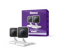 Roku Lot de 2 caméras de sécurité d'intérieur 2024 - Caméra de sécurité Filaire et Moniteur d'animaux domestiques avec Vision Nocturne en Couleur HD 1080p, Fonctionne avec Alexa et Google, détection