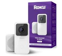Roku Smart Home Sonnette vidéo filaire et carillon - Vision nocturne HD 1080p ultra large avec détection de mouvement et de son, audio bidirectionnel, fonctionne avec Alexa et Google, abonnement de 90