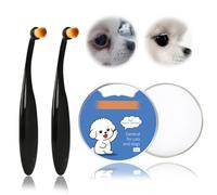 ROKZELT 3 Pièces Baume Naturel pour Enlever Les Taches de Larmes + Brosse de Précision - Soin Doux et Efficace pour Les Yeux des Chiens et Chats, 30 g