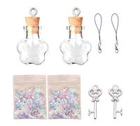 ROKZELT Cadeau Saint Valentin 2 Mini Bouteilles En Verre, Petit Pot Avec Dragées, Idée Cadeau Romantique Pour Femme, Fiole Mariage Anniversaire Moins De 10 Euros