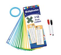 ROKZELT Cartes d'apprentissage de la Table de Multiplication,15 Cartes 1x1 avec marqueurs effaçables,Jeu éducatif Amusant,Aide au calcul élève du Primaire,pour la Maison et la Salle de Classe