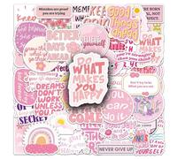 ROKZELT Lot de 50 Autocollants Inspirants pour Femmes - Messages Positifs - Imperméables, Finition Mate - Stickers Motivation pour Journal Intime, Carnet, PC Portable, Bouteille d'Eau