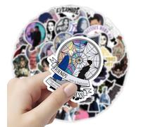 ROKZELT Mercredi et La Famille Addams Autocollants, Lot de 50 Imperméables, PVC de Haute Qualité, Designs Uniques, Parfaits pour Laptop, Valise Voyage, Bouteille d'Eau, etc.