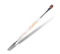 Rolabling Kolinsky Pinceau à ongles en gel 2 voies pour French Tip avec pointillés Outil de manucure Convient pour le dessin des ongles et le bricolage à la maison (taille 10)
