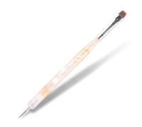 Rolabling Kolinsky Pinceau à ongles en gel 2 voies pour French Tip avec pointillés Outil de manucure Design Nail Art Outil Convient pour le dessin des ongles et le bricolage à la maison (taille 2)