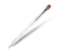 Rolabling Kolinsky Pinceau à ongles en gel 2 voies pour French Tip avec pointillés Outil de manucure Design Nail Art Outil Convient pour le dessin des ongles et le bricolage à la maison (taille 12)