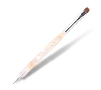 Rolabling Kolinsky Pinceau à ongles en gel 2 voies pour French Tip avec pointillés Outil de manucure Design Nail Art Outil Convient pour le dessin des ongles et le bricolage à la maison (taille 6)
