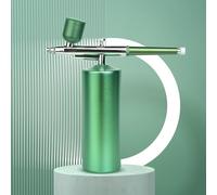 Rolabling Pistolet aérographe sans fil rechargeable pour modélisme, coloriage, tatouage, peinture, décoration de gâteaux, biscuits, kit d'aérographe portable avec compresseur d'air (vert cristal)