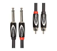 Roland Câble double d’interconnexion gamme Black Connecteurs jack 1/4 de pouce vers RCA, 3 m - RCC-10-2R28