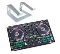 Roland DJ-202 Contrôleur DJ USB 2 canaux 4 decks avec support pour ordinateur portable Keepdrum Argenté