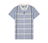 ROLAND GARROS Polo Femme Quadrillé - Polos Femme Manche Courte - Polo Femme Bleu Ciel - Polo Femme De Marque Col Mao - Polo Femme Chic Taille S - RPOW0120-BLC-S