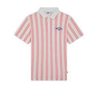 ROLAND GARROS - Polo Stripes - Homme - 100% Coton - Confortable Et Respirant - Rose et Ecru - Taille XXL