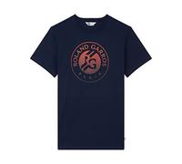 ROLAND GARROS - T-Shirt Big Logo - Homme - 100% Coton - Confortable Et Respirant - Bleu Marine - Taille M