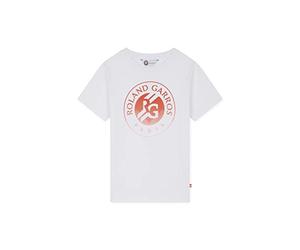 ROLAND GARROS - Tee-Shirt Big Logo Enfant - Garçon - 100% Coton - Blanc - Taille 4-5 Ans