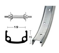Roue avant 16 x 1.75 - DIVERSE - Enfant et Jeune - Gris - jante haut profil - aluminium
